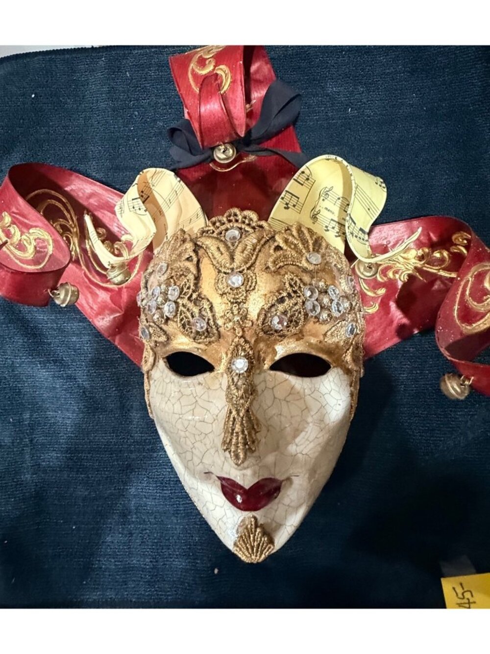 Authentic Venetian Jester (Jolly) mask handcrafted by the renowned workshop Ate
